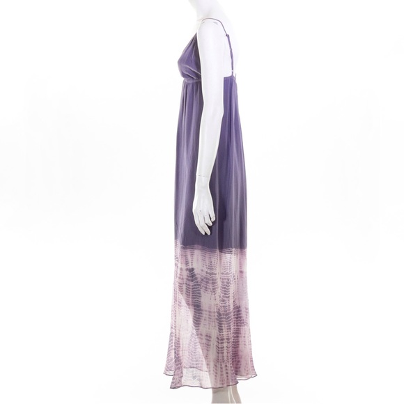Gypsy 05 Revolve Dress Womens SM Maxi Plunge Boho Flowy Purple 100% Silk V-Neck - Picture 2 of 6